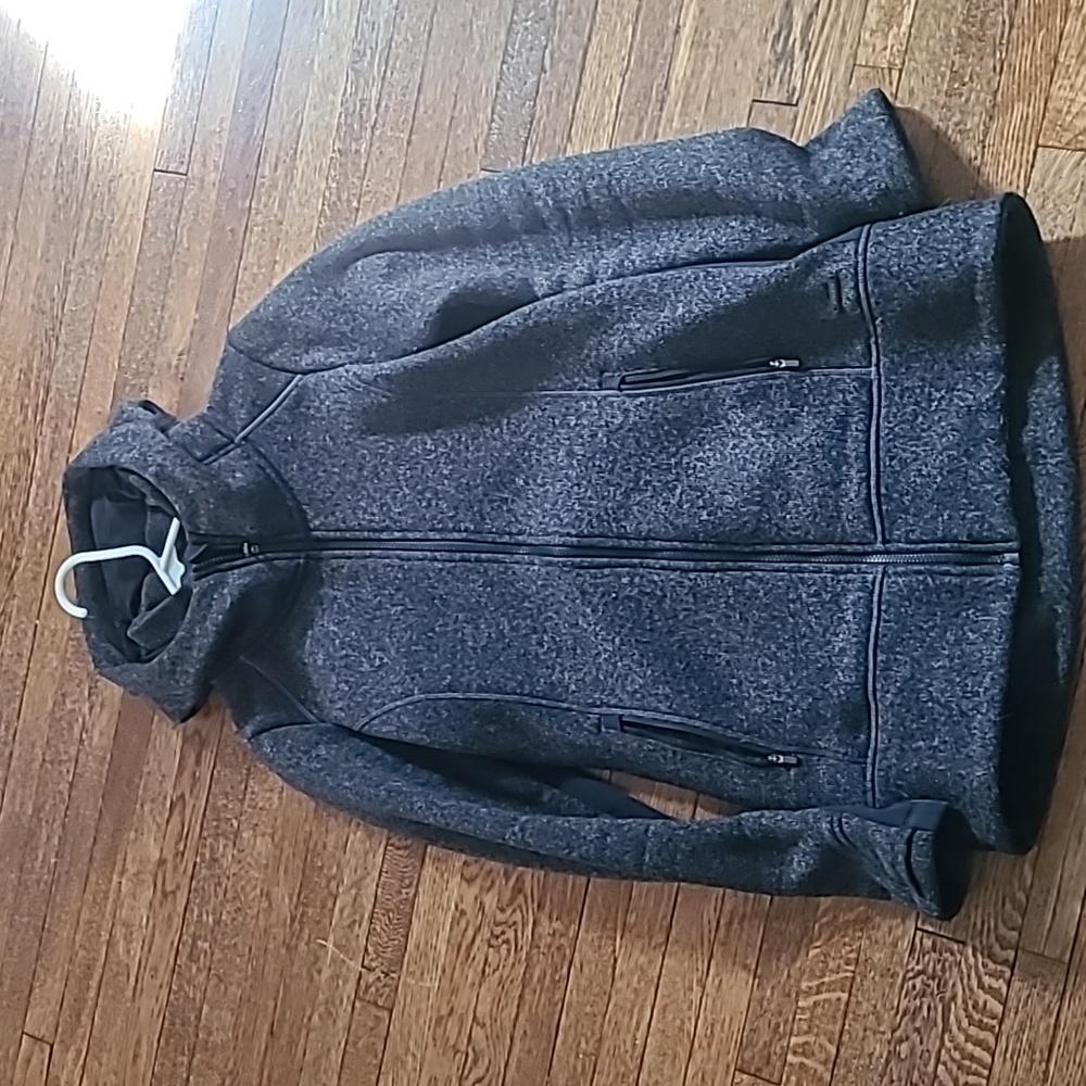 Athleta Women's Jacket Long Zip Up Hoodie Size S Gray Knit